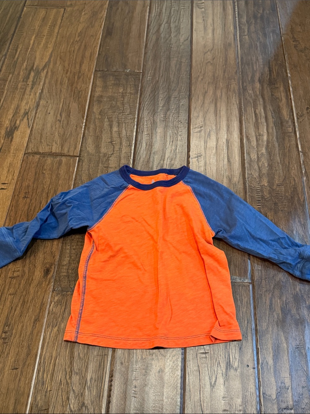 Crewcuts Orange Front with Blue Raglan Long-Sleeve Tee